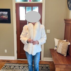 Elegant Mink Fur Coat with Fox Fur Collar-stroller style by Fur Method